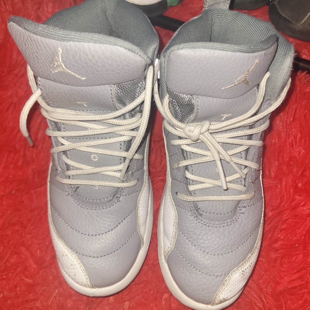 Jordan Kids Gray and White Sneakers